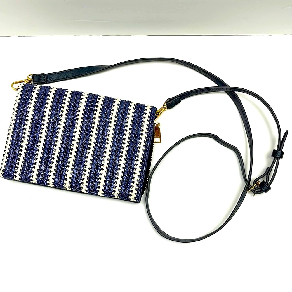 Urban Expressions Blue and Cream Stripped Purse